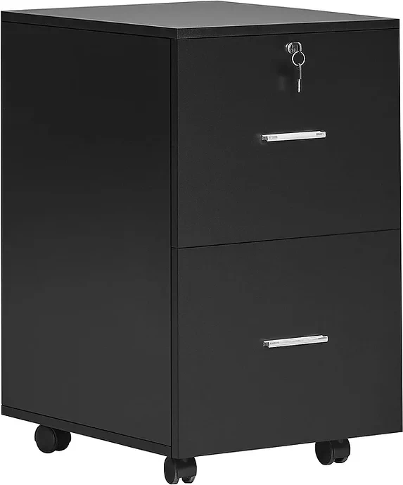 GreenForest File Cabinet 2 Drawers Wooden Vertical Filing Cabinet with Lock Roll