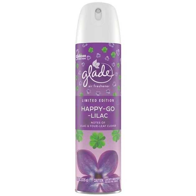 GLADE SPRAY HAPPY GO LILAC 8.3oz