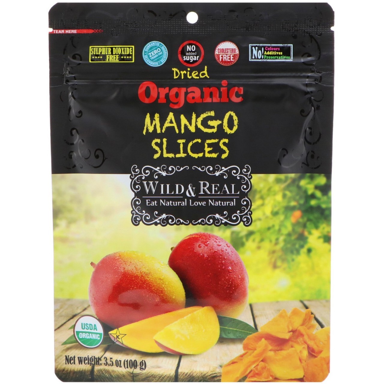 WILD & REAL DRIED MANGO 3.5oz