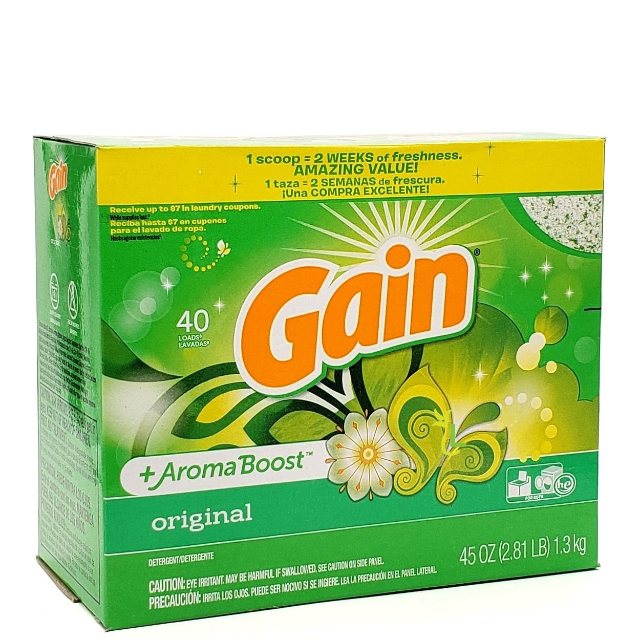 GAIN POWDER DETERGENT ORIGINAL 45oz