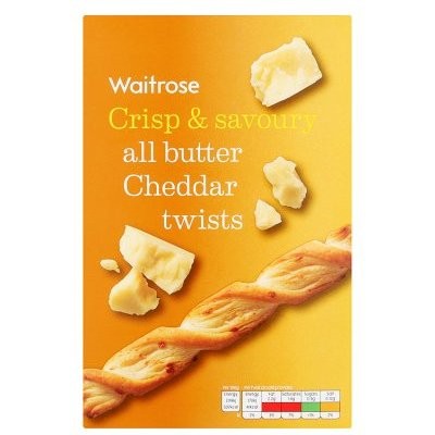 WAITROSE TWISTS CHEDDAR 125g