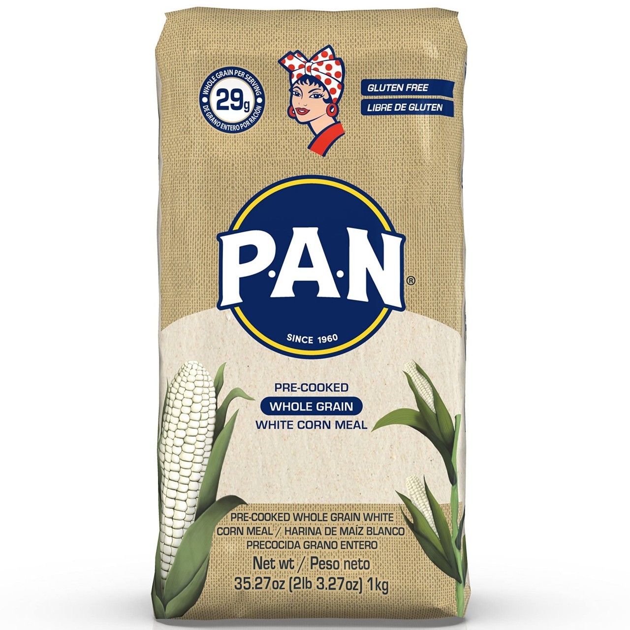 PAN CORN MEAL WHITE WHOLE GRAIN 1kg