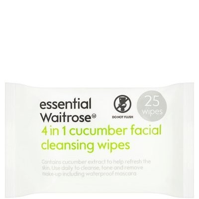 WAITROSE WIPES FACIAL CUCUMBER 25s