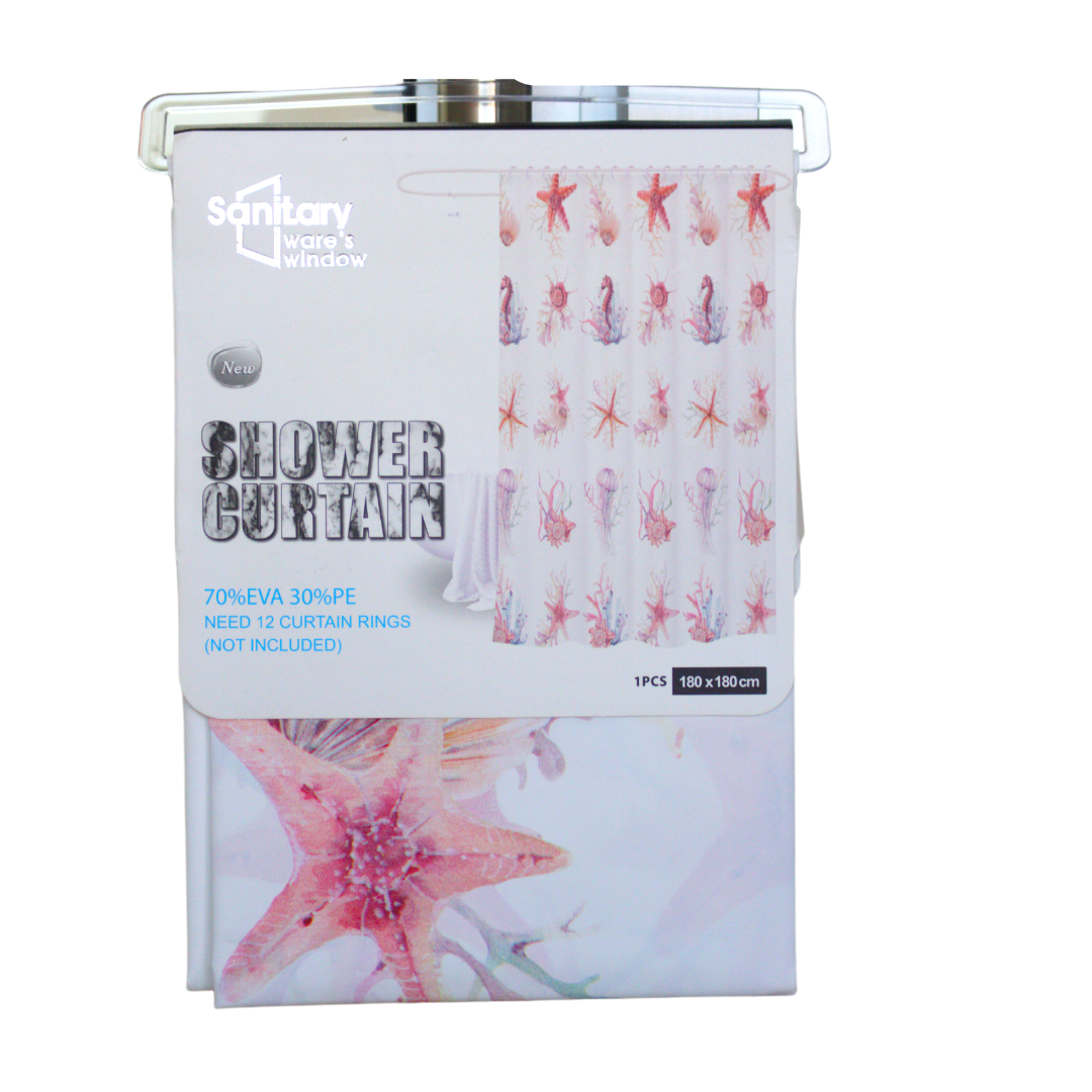 Sanitary Ware's Window Shower Curtain, 1 PCS, 180 x 180 cm