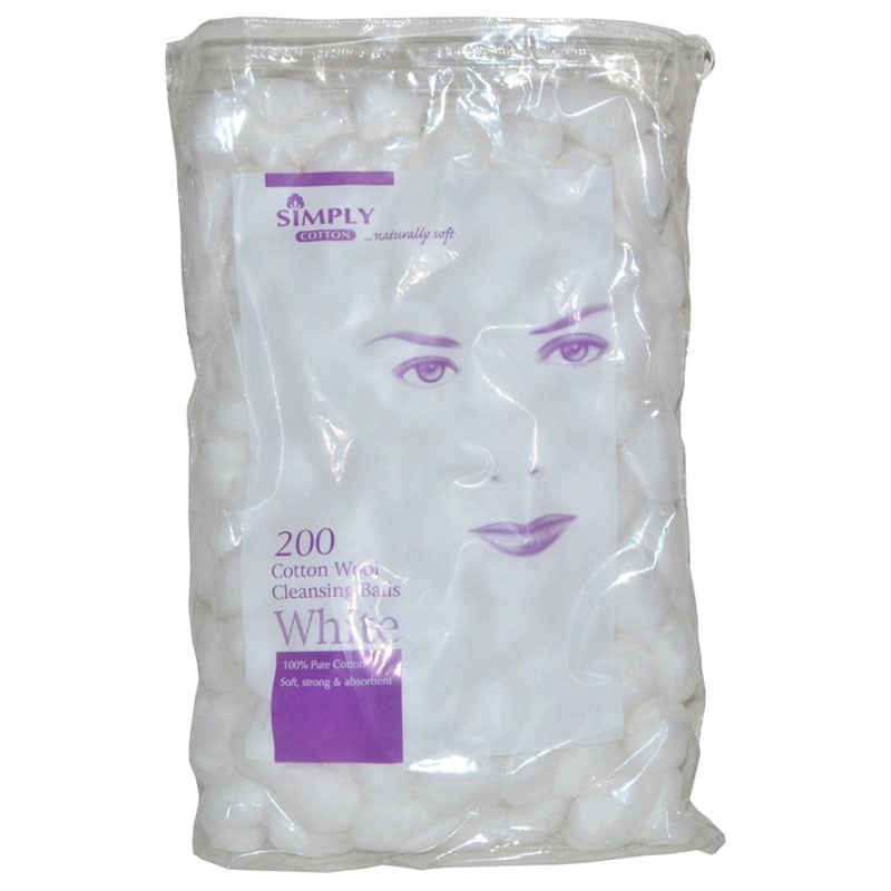 Simply White Cotton Wool 200pcs