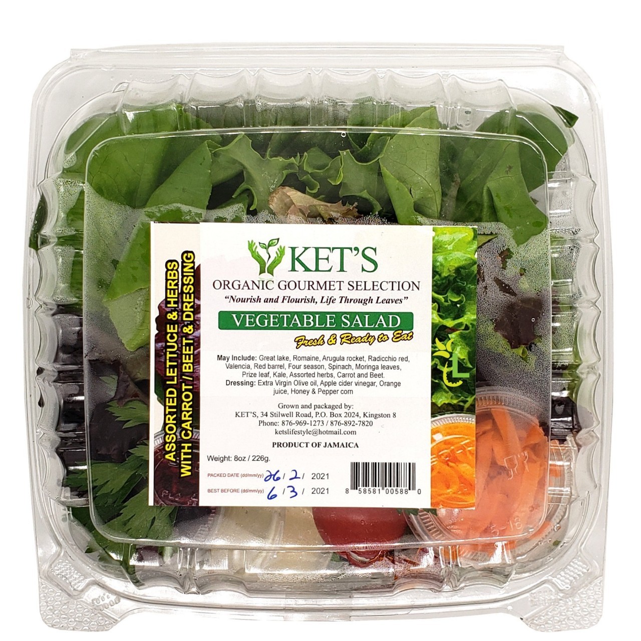 KETS ORGANIC VEGETABLE SALAD 8oz