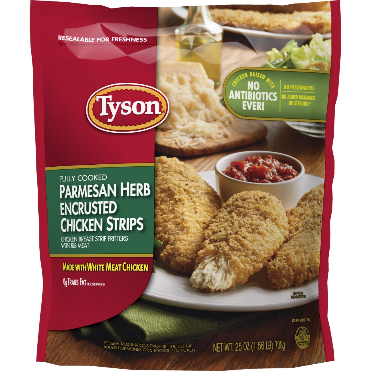 TYSON CHICKEN STRIPS PARM HERB 25oz
