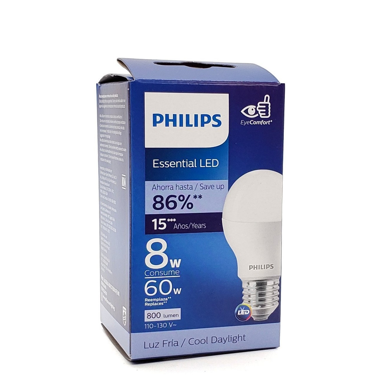 PHILIPS 8w LED BULB COOL 60w