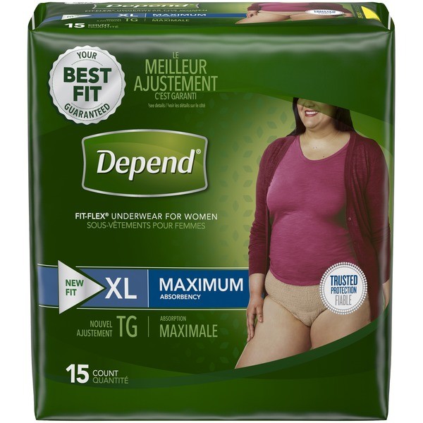DEPEND UNDERWEAR F/W XL 15s