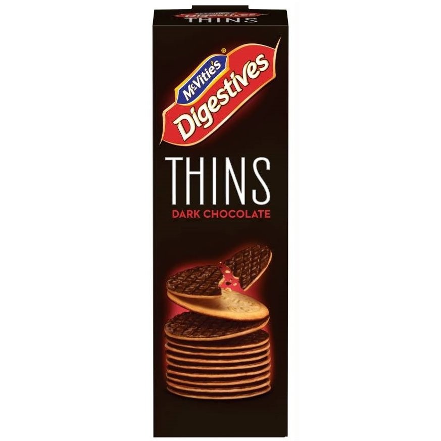 MCVITIES DIGESTIVE THINS DARK CHOC 180g