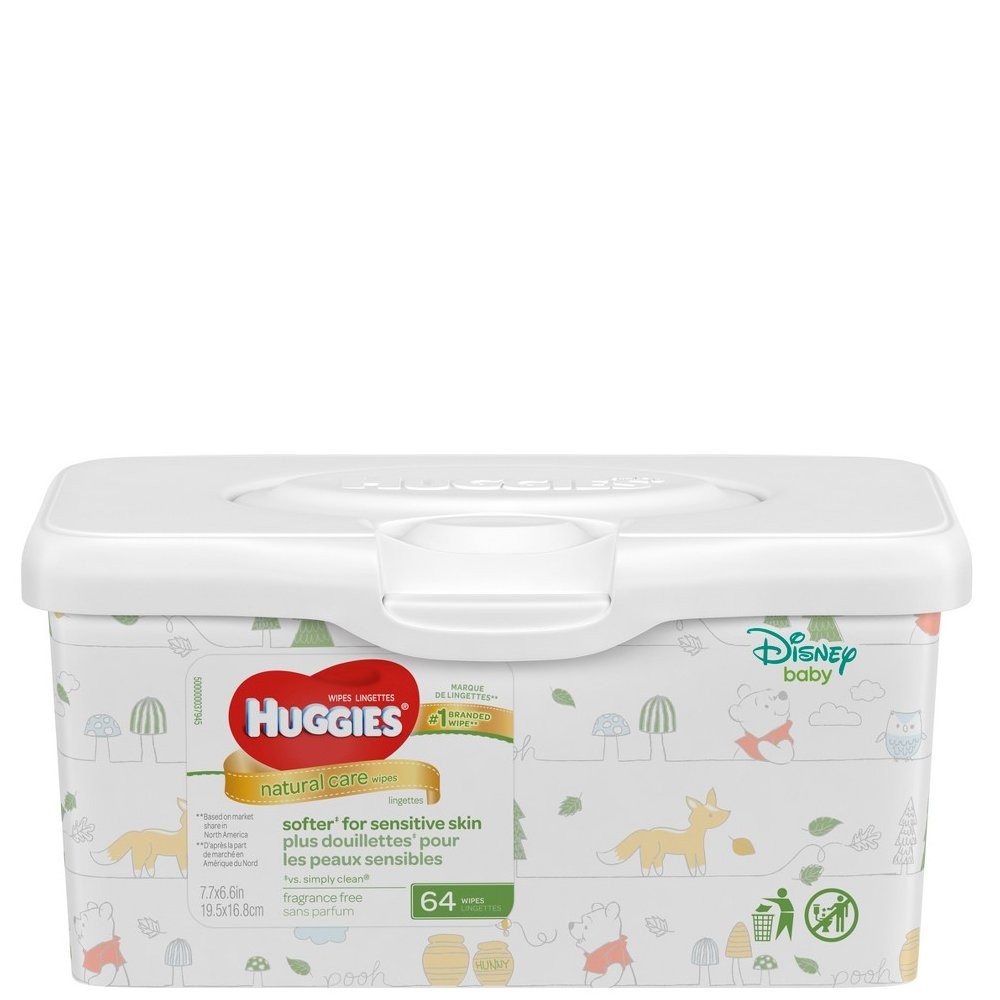 HUGGIES WIPES NAT CARE FF TUB 64s
