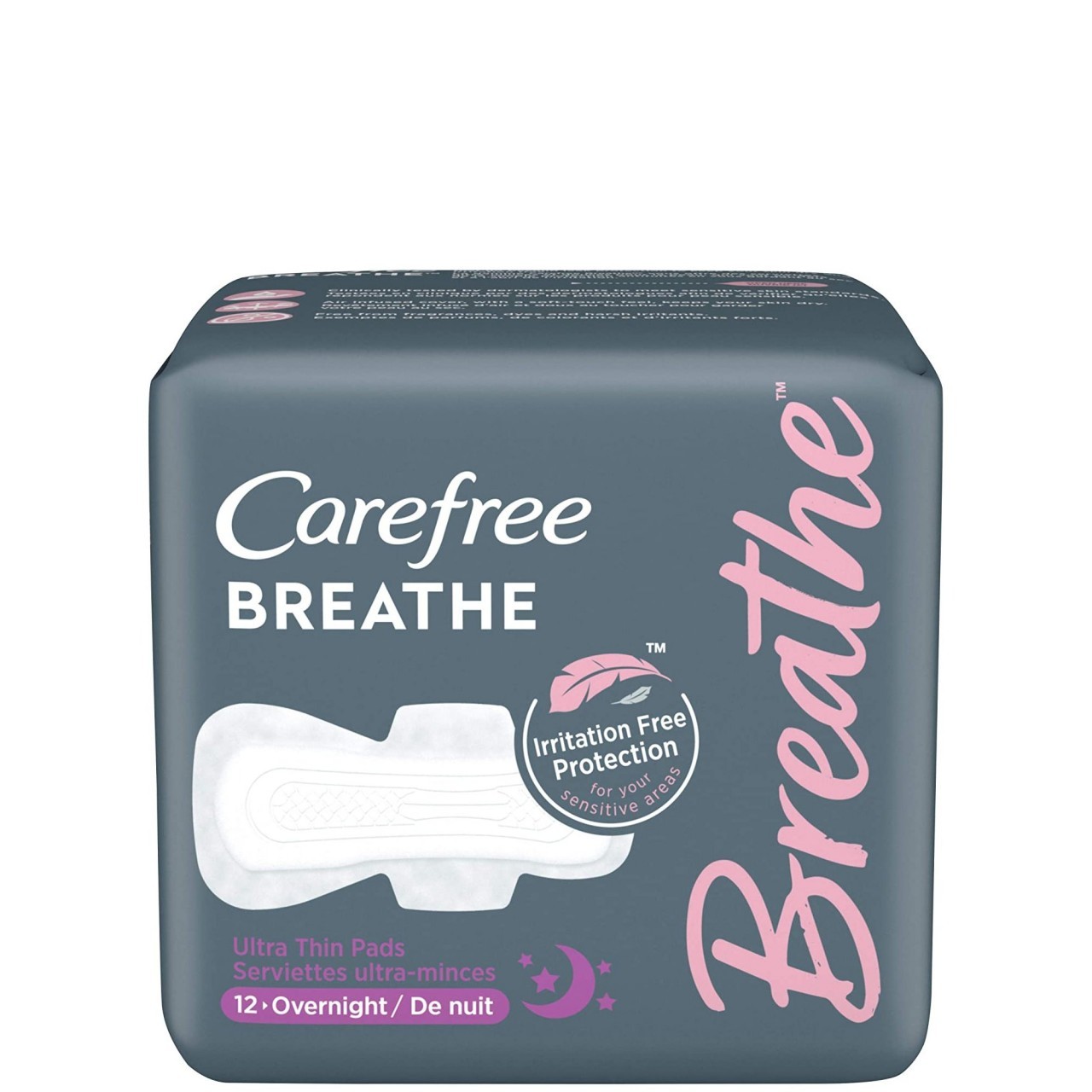 CAREFREE BREATHE PADS OVERNGHT WINGS 12s