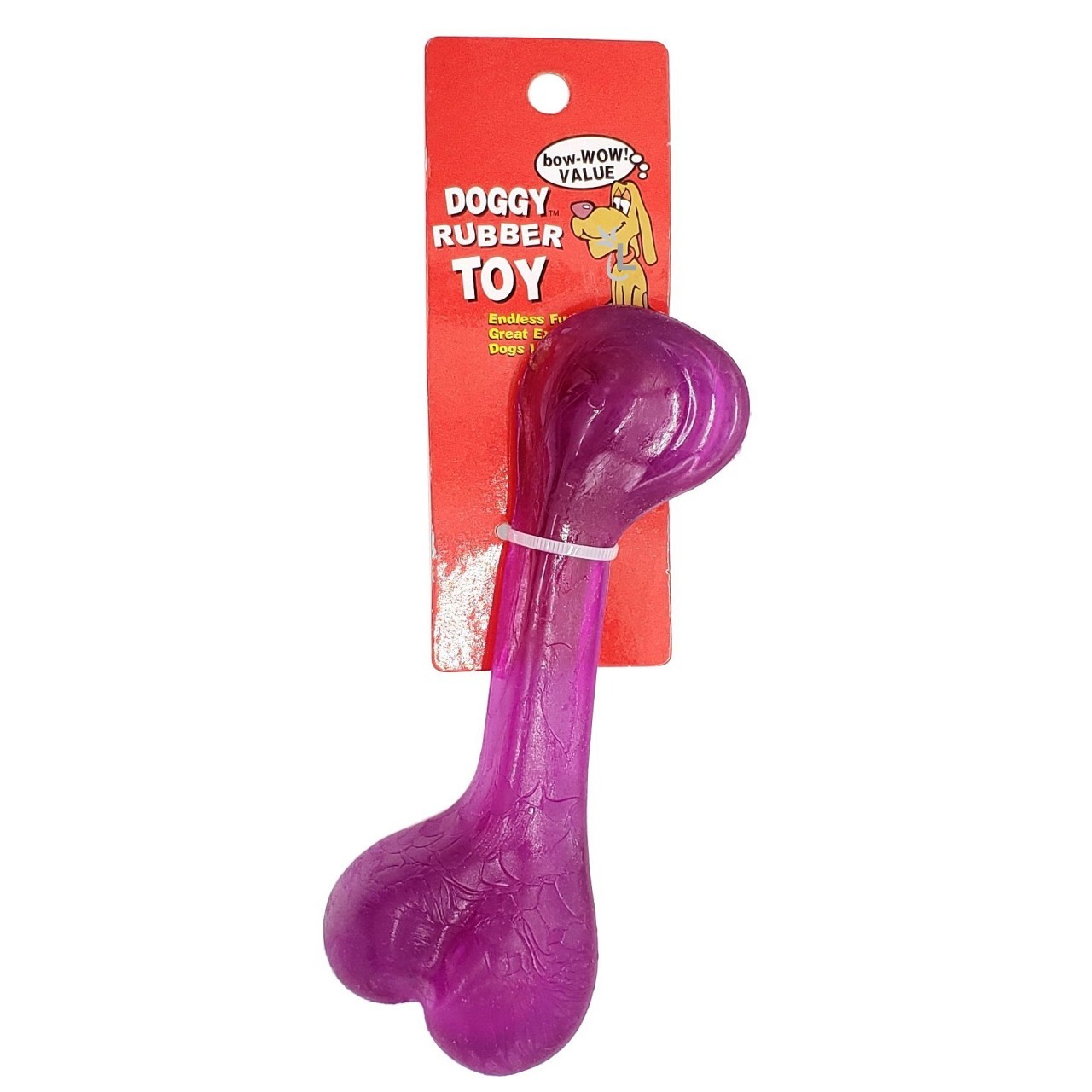 BOW-WOW VALUE DOG TOY RUBBER BONE 6in
