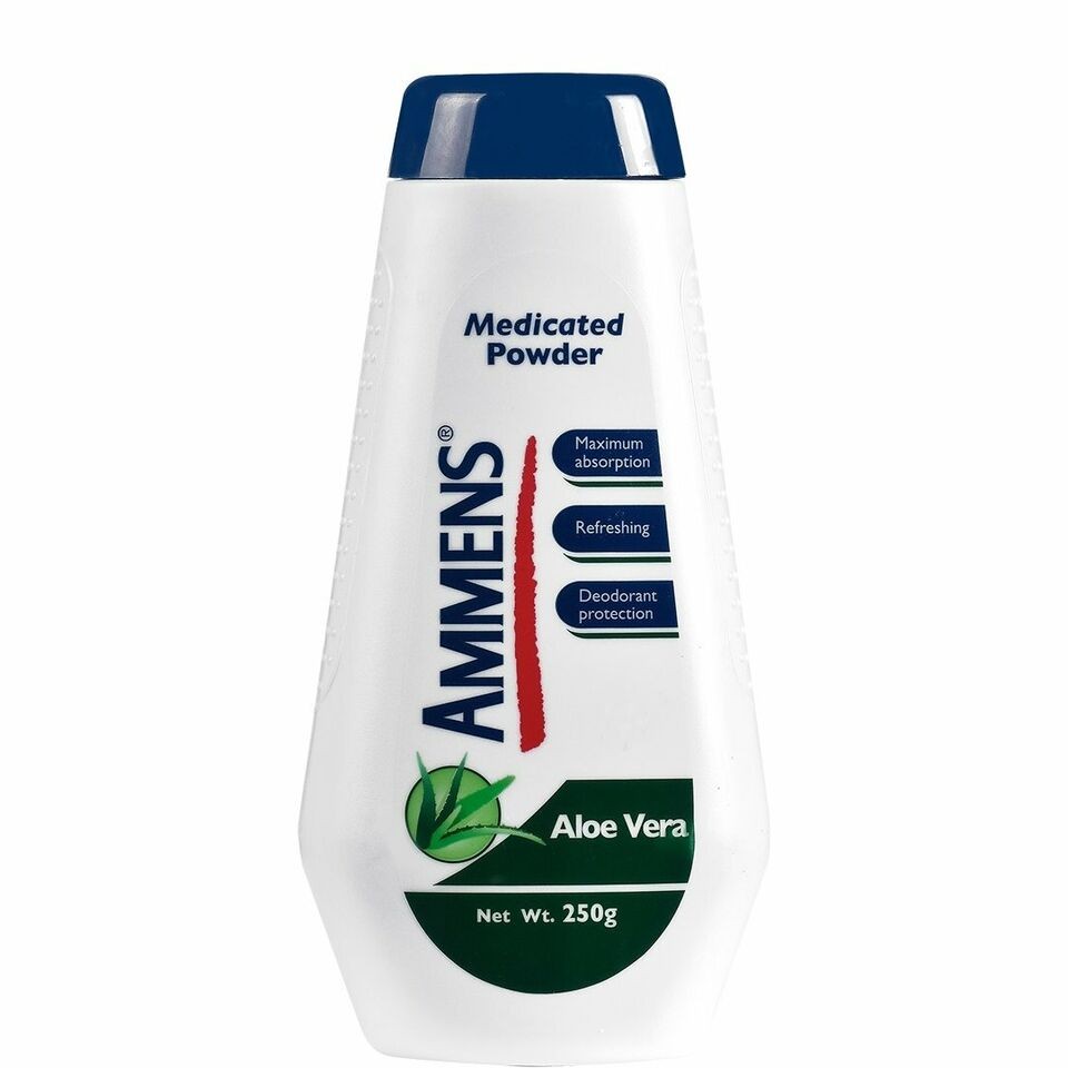Ammens Medicated Powder, Aloe Vera, 250g