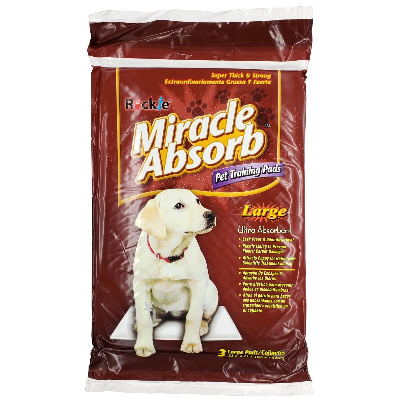 ROCKIE MIRACLE ABSORB TRAIN PADS LRG 3ct