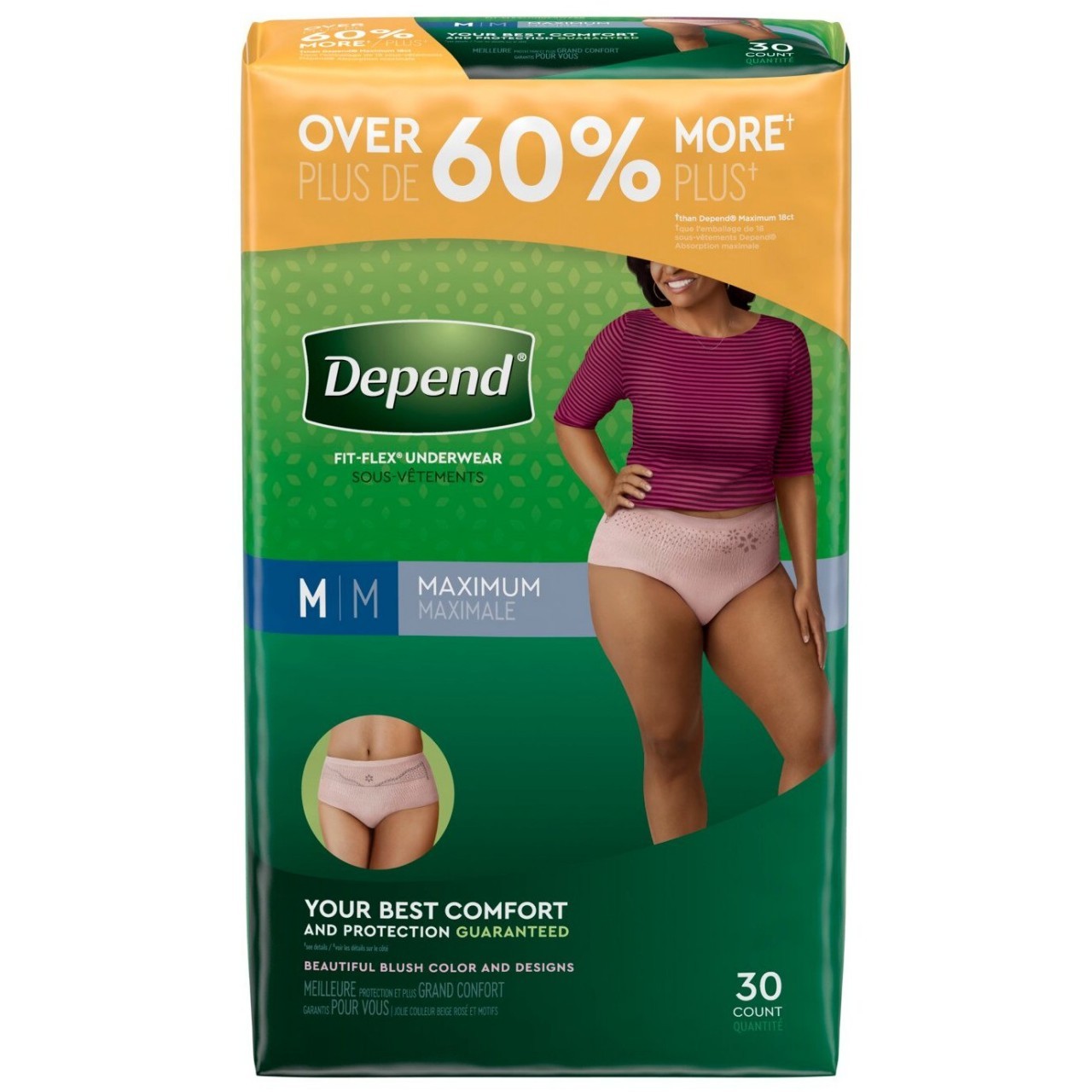 DEPEND UNDERWEAR (W) MED 30s