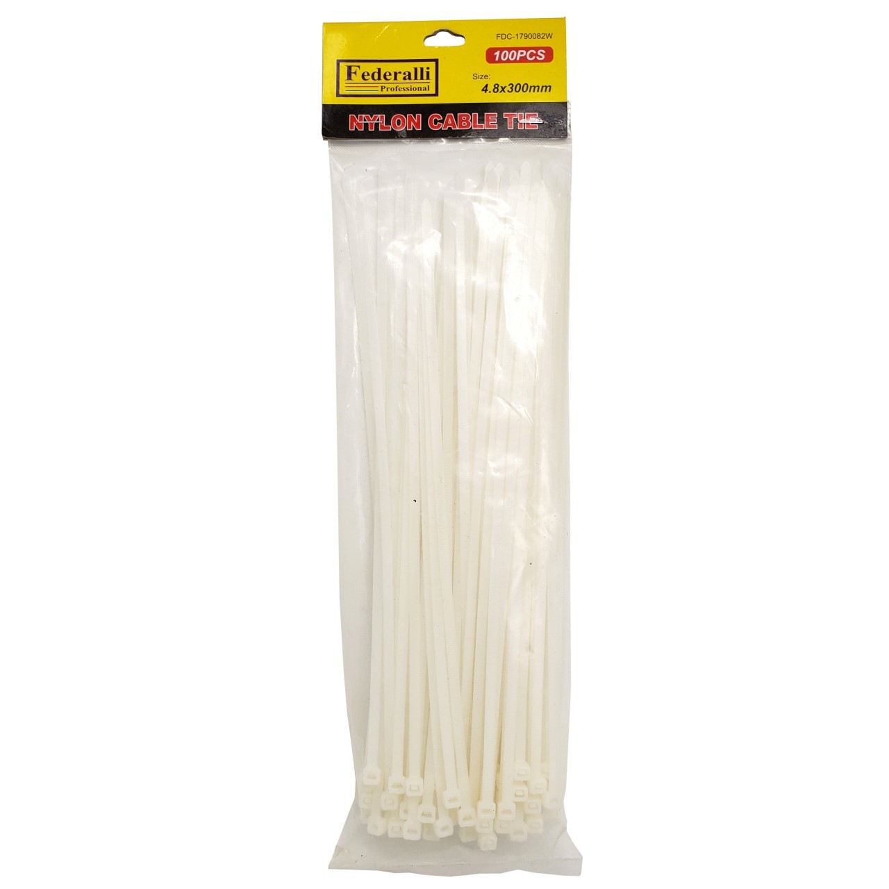 FEDERALLI CABLE TIES WHT 4.8x300mm 100pc