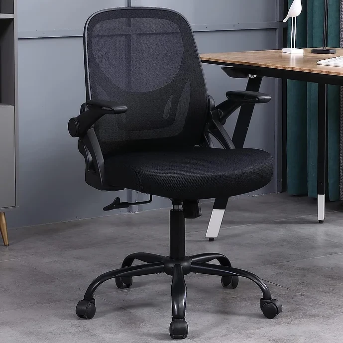 Flysky Ergonomic Mesh Mid Back Modern Swivel Chair with Lumbar Support Flip-Up