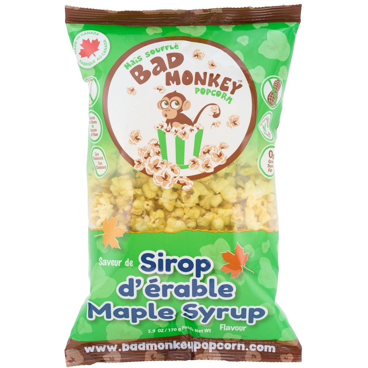 BAD MONKEY POPCORN MAPLE SYRUP 170g