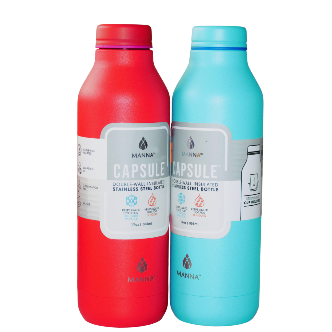 Manna Capsule Insulated Water Bottle, 17 oz (Assorted)