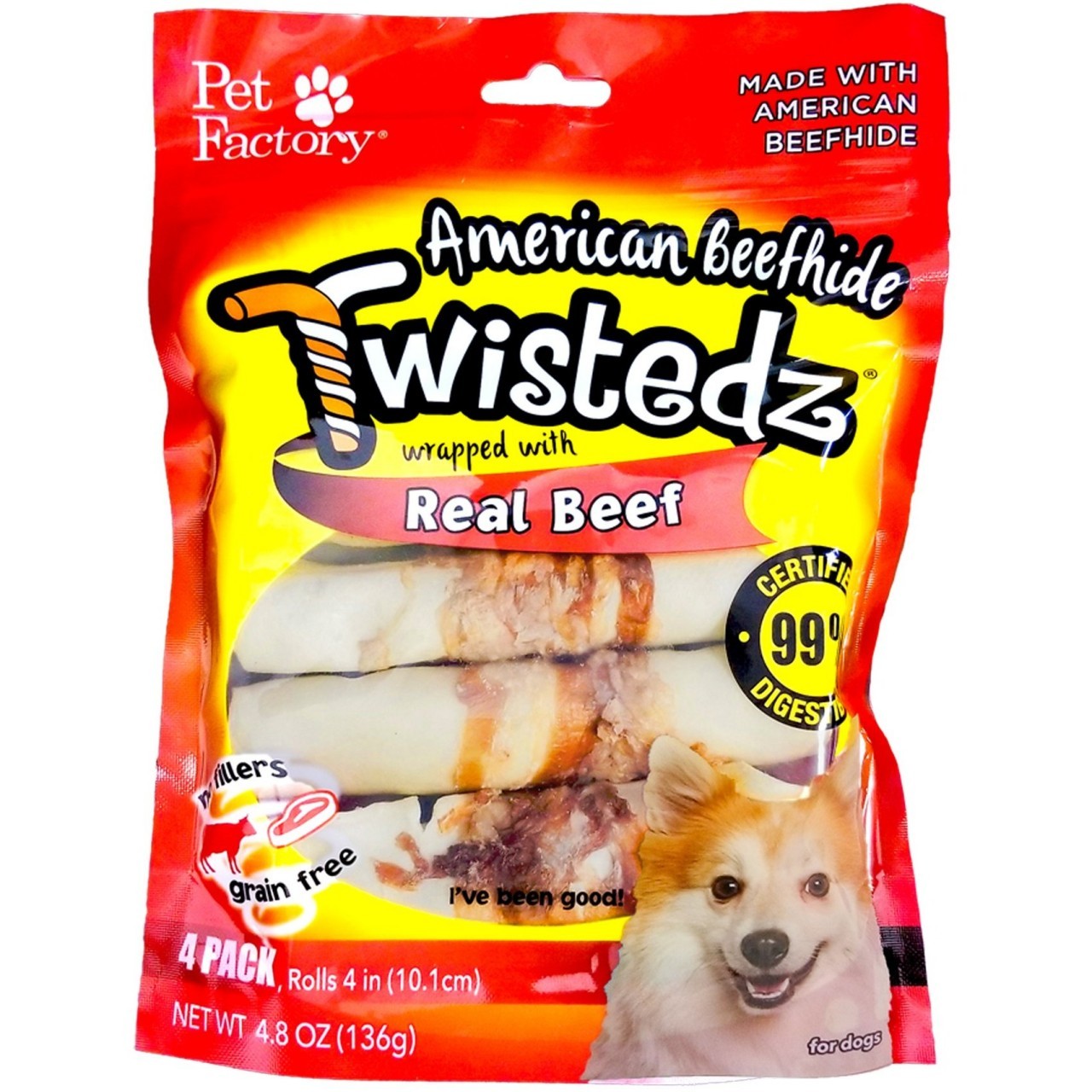 TWISTEDZ TWIST STICKS BEEF 4x5in