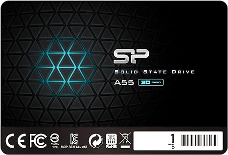 SP 1TB SSD 3D NAND A55 SLC Cache Performance Boost SATA III 2.5" 7mm (0.28") Internal Solid State Drive (SP001TBSS3A55S25)