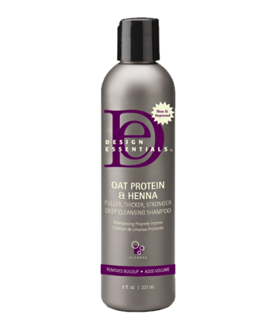Design Essentials Oat Protein & Henna Fuller, Thicker, Stronger, Deep Cleansing Shampoo 8 Oz.