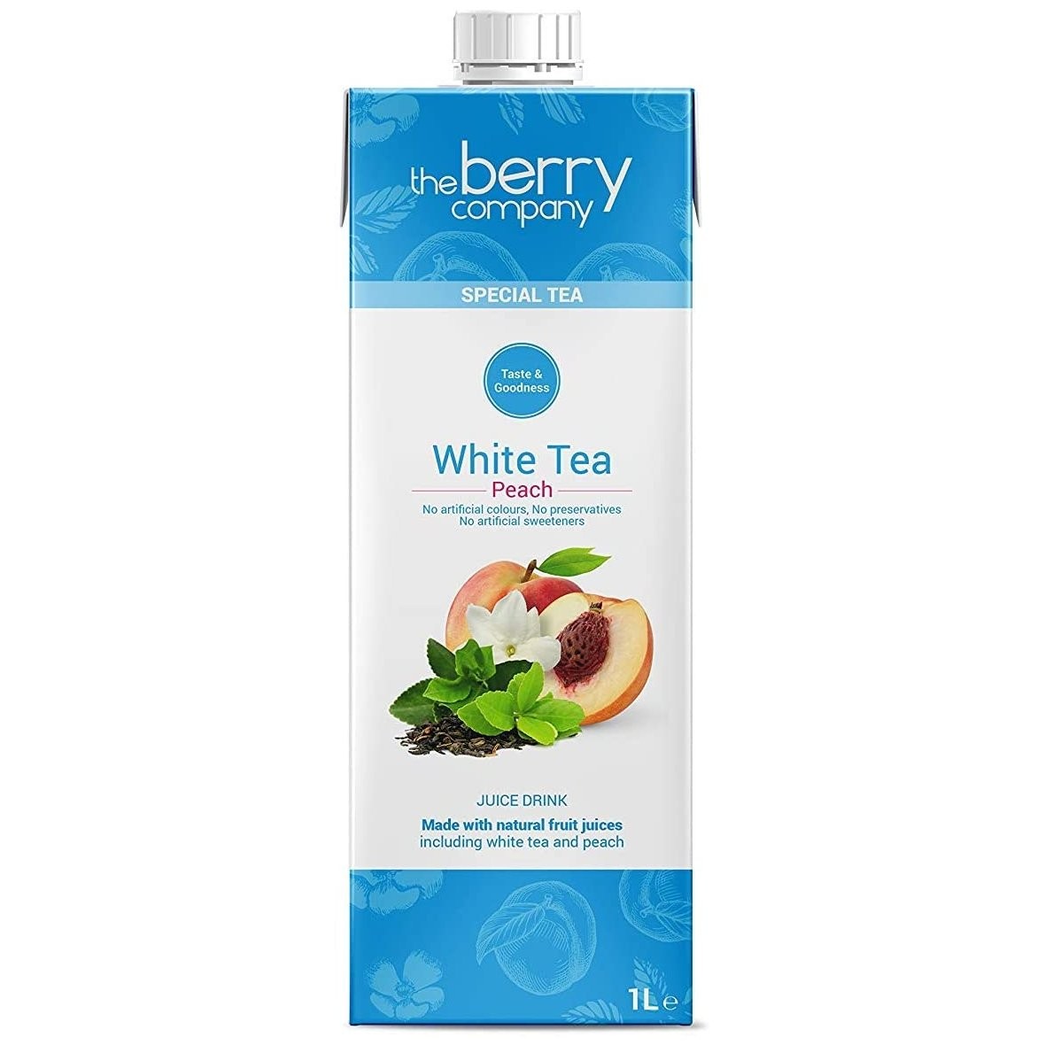 BERRY CO JUICE WHITE TEA PEACH 1L