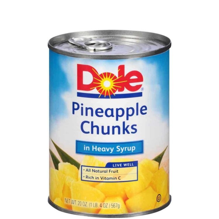 DOLE PINEAPPLE CHUNKS IN JUICE 20oz