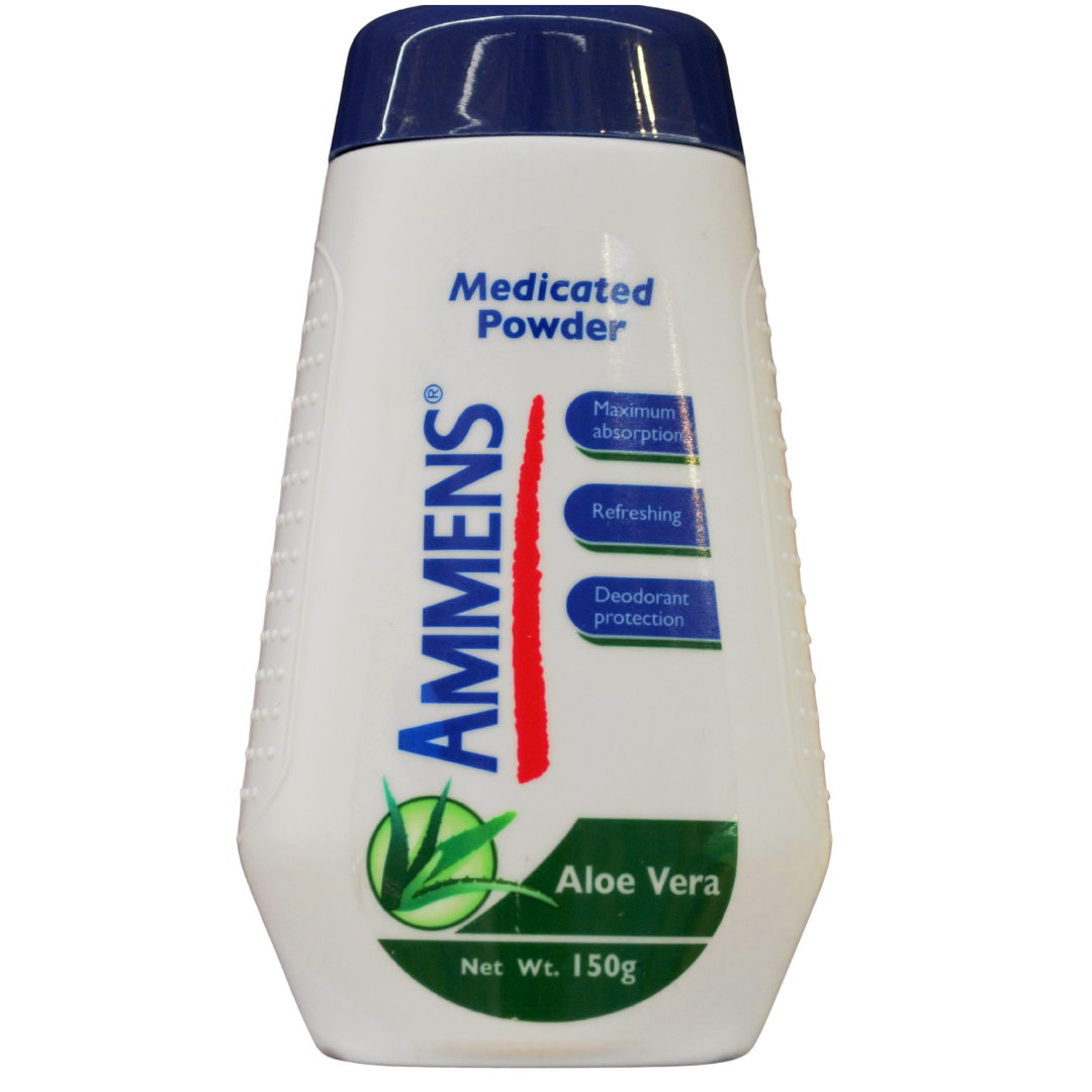 Ammens Medicated Powder, Aloe Vera, 150g