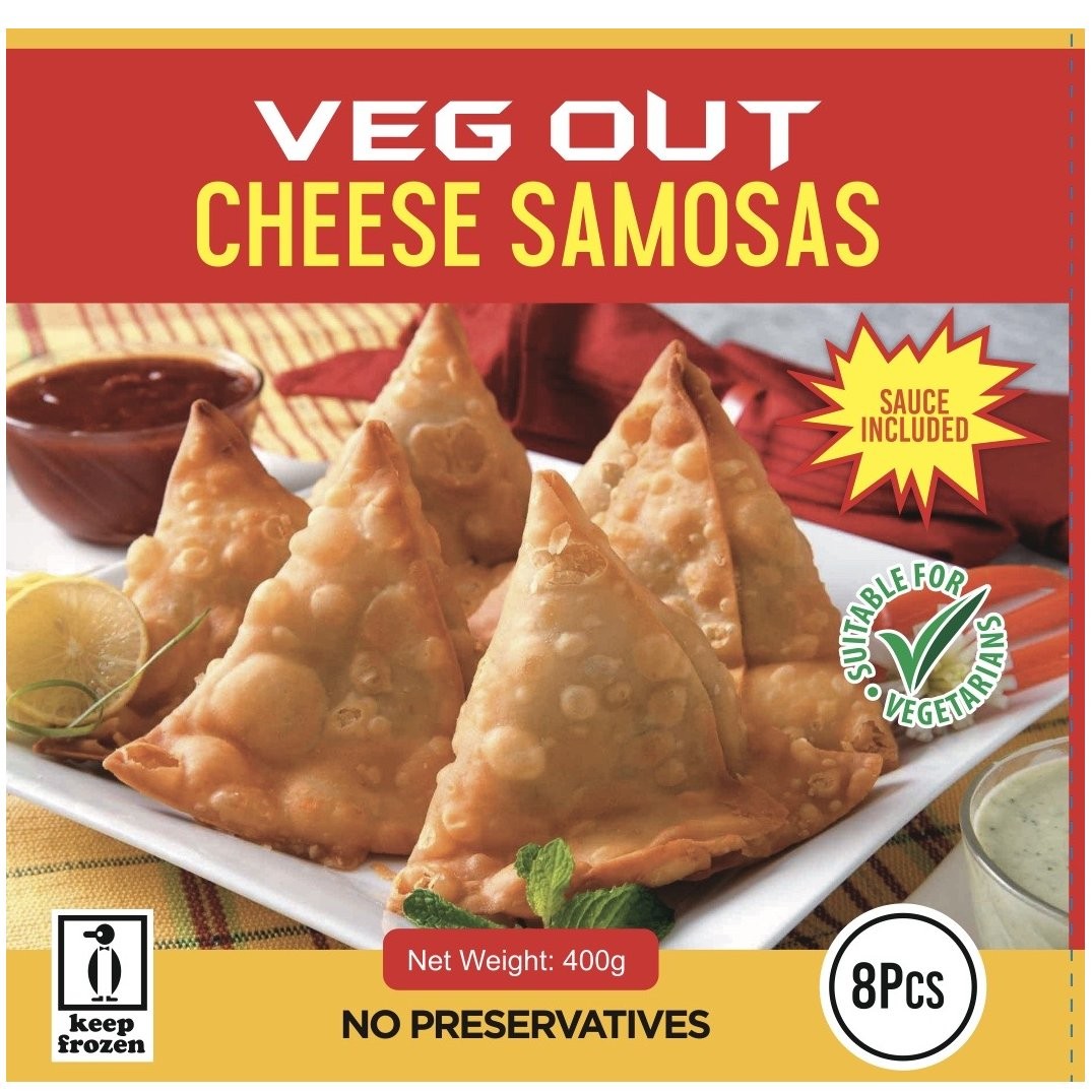 VEG OUT SAMOSAS CHEESY JALAPENO 400g