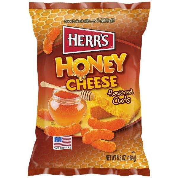HERRS CHEESE CURLS HONEY 184g