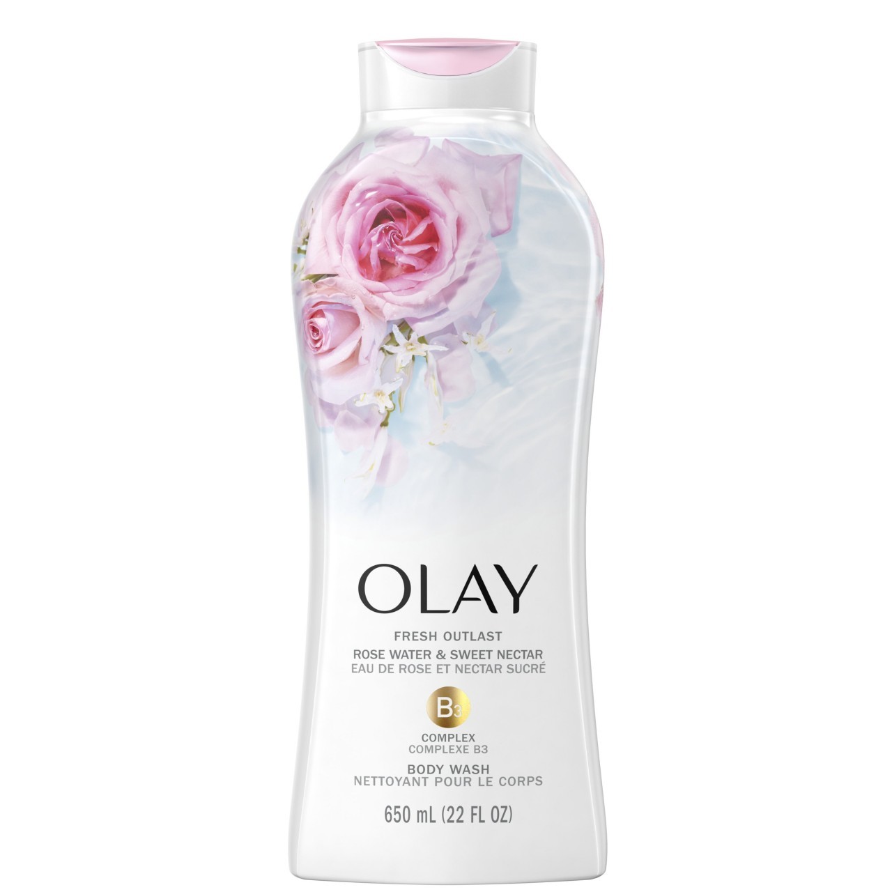 OLAY BODY WASH ROSE WATER NECTAR 650ml