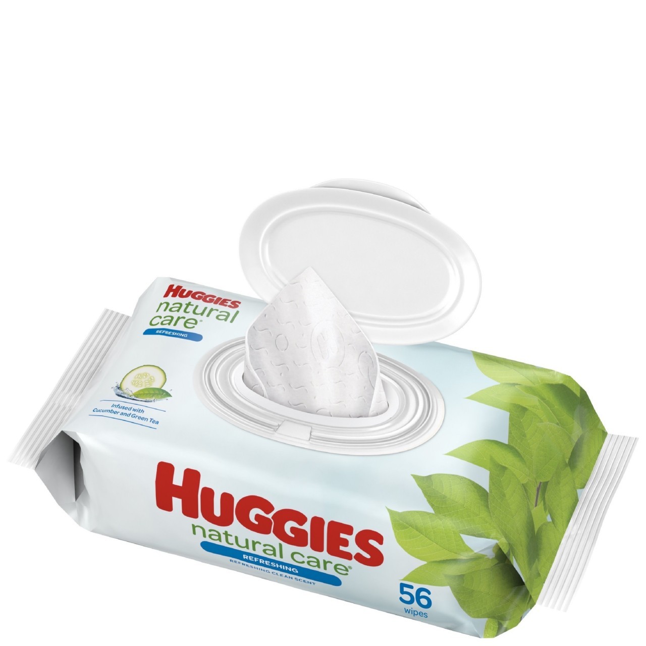 HUGGIES WIPES NAT CARE CUMBR GRN TEA 56s
