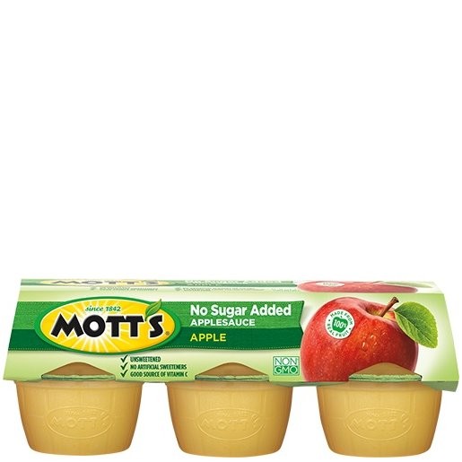 MOTTS APPLE SAUCE NO SUGAR 6x4oz