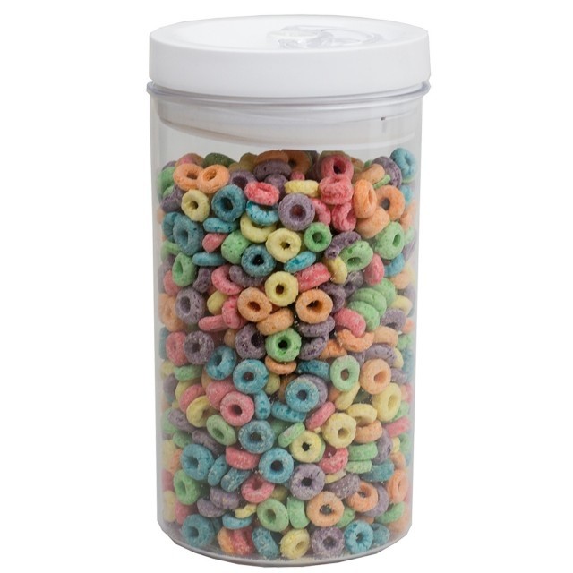 Home Basics Twist N’ Lock Square Food Storage Canister, Clear, 3.1 Liters