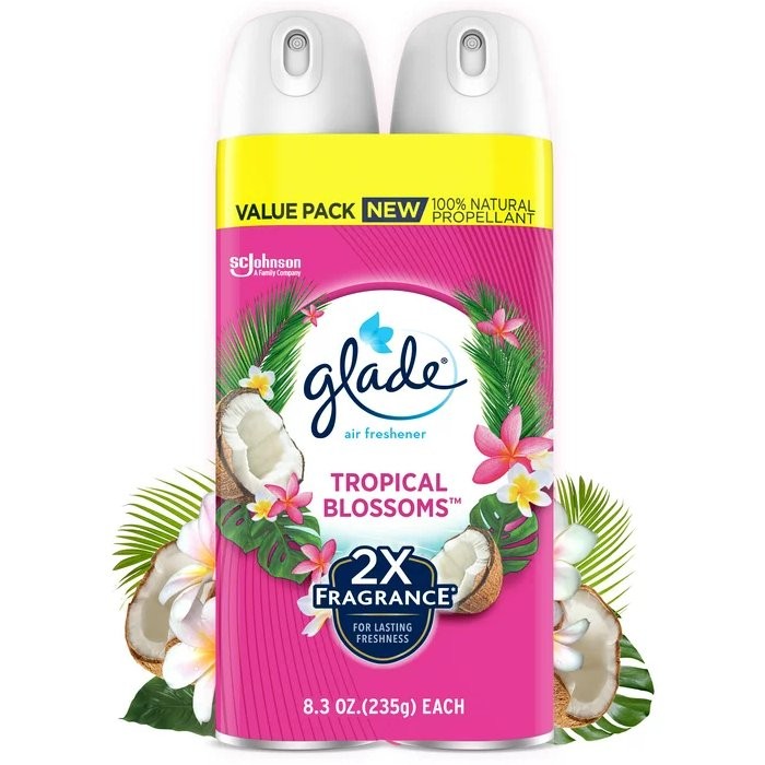 GLADE SPRAY TROPICAL BLOSSOM 2x8.3oz