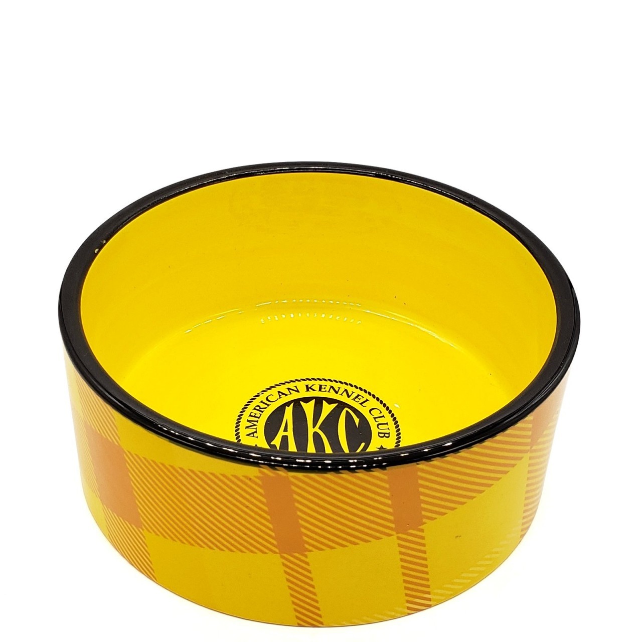 AMERICAN KENNEL CLUB DOG BOWL YELLOW 6in