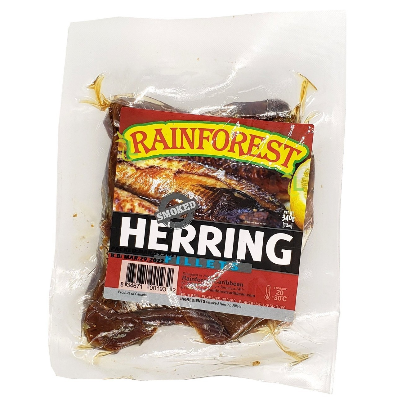 RAINFOREST SMOKED HERRING FILLET 340g