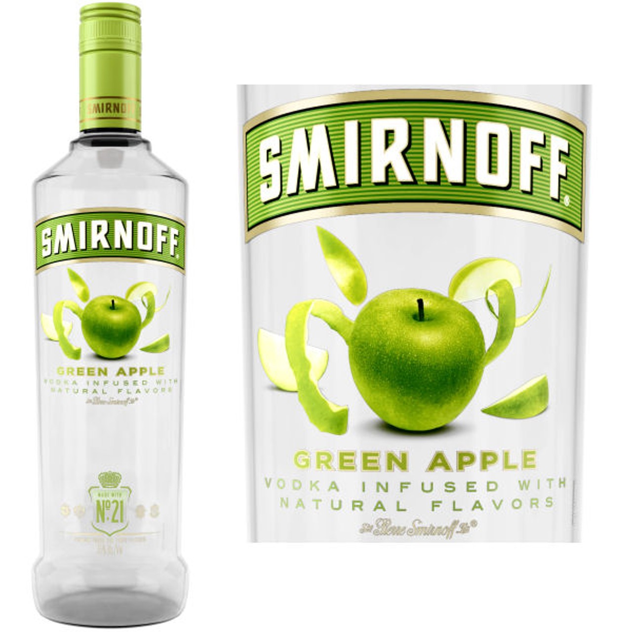 SMIRNOFF PREMIUM VODKA GREEN APPLE 750ML