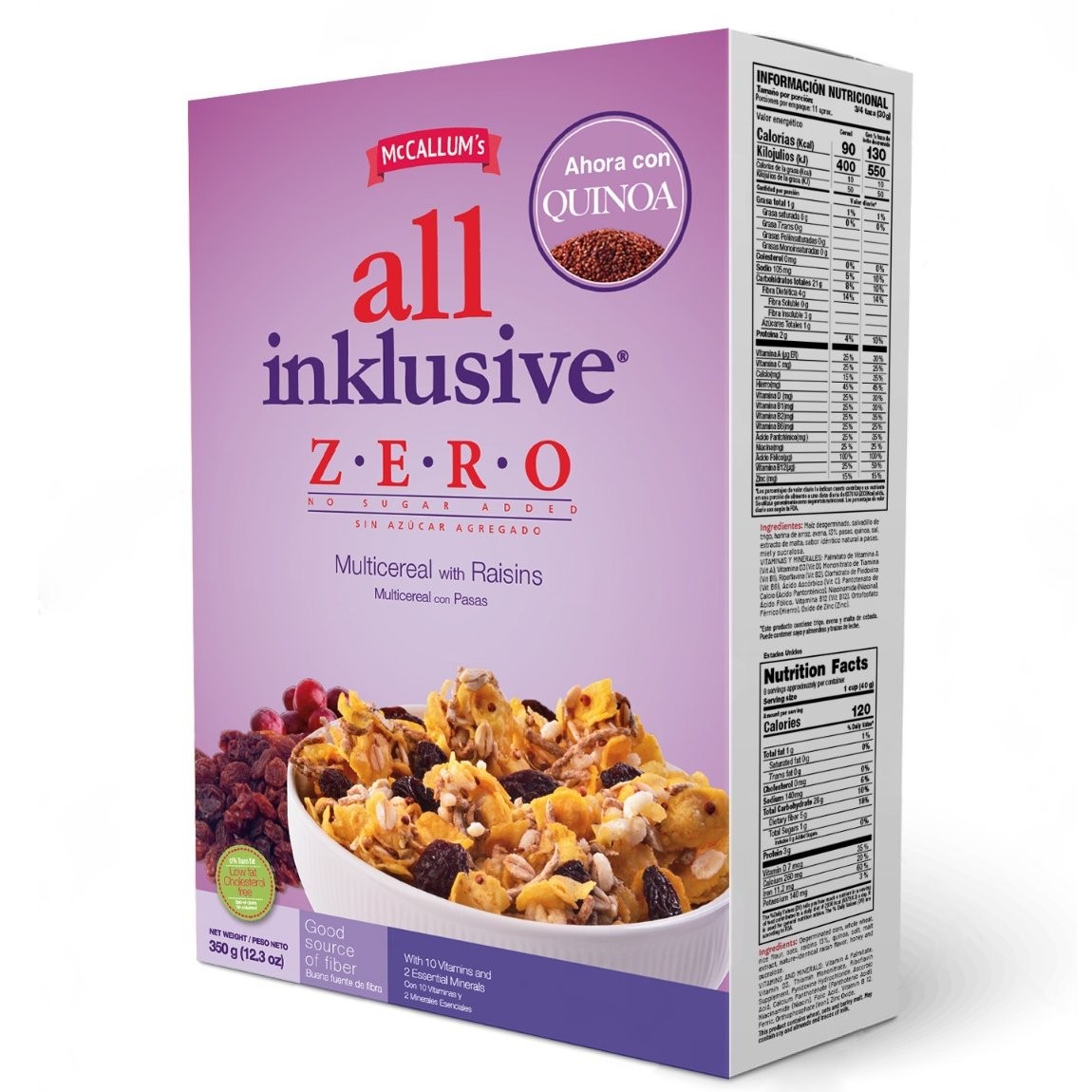 MCCALLUMS INKLUSIVE ZERO RAISINS 350g