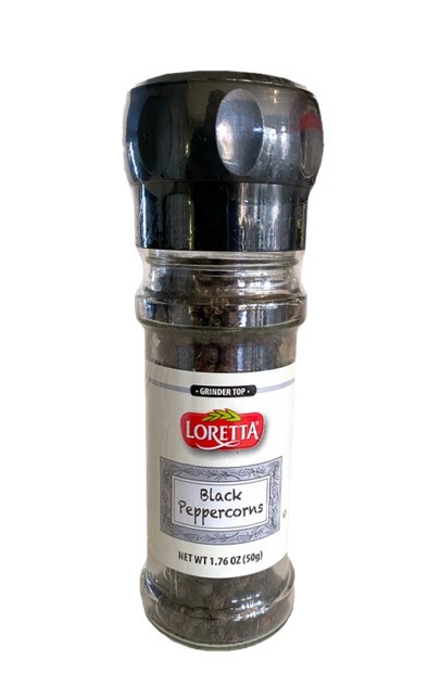 LORETTA GRINDER BLACK PEPPERCORNS 2oz