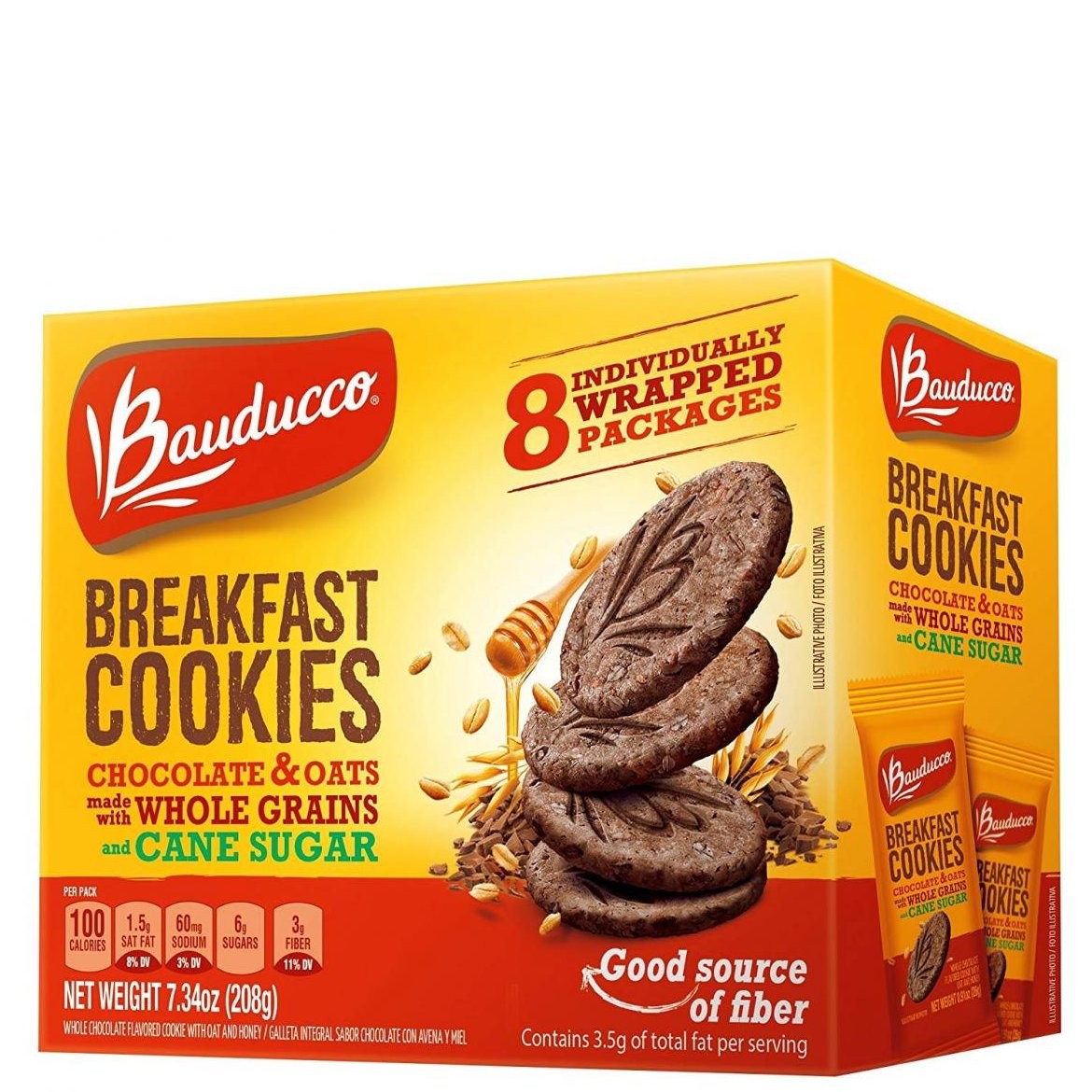 BAUDUCCO COOKIES B/FAST CHOC&OATS 7.34oz