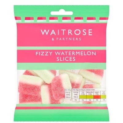 WAITROSE FIZZY WATERMELON SLICES 65g