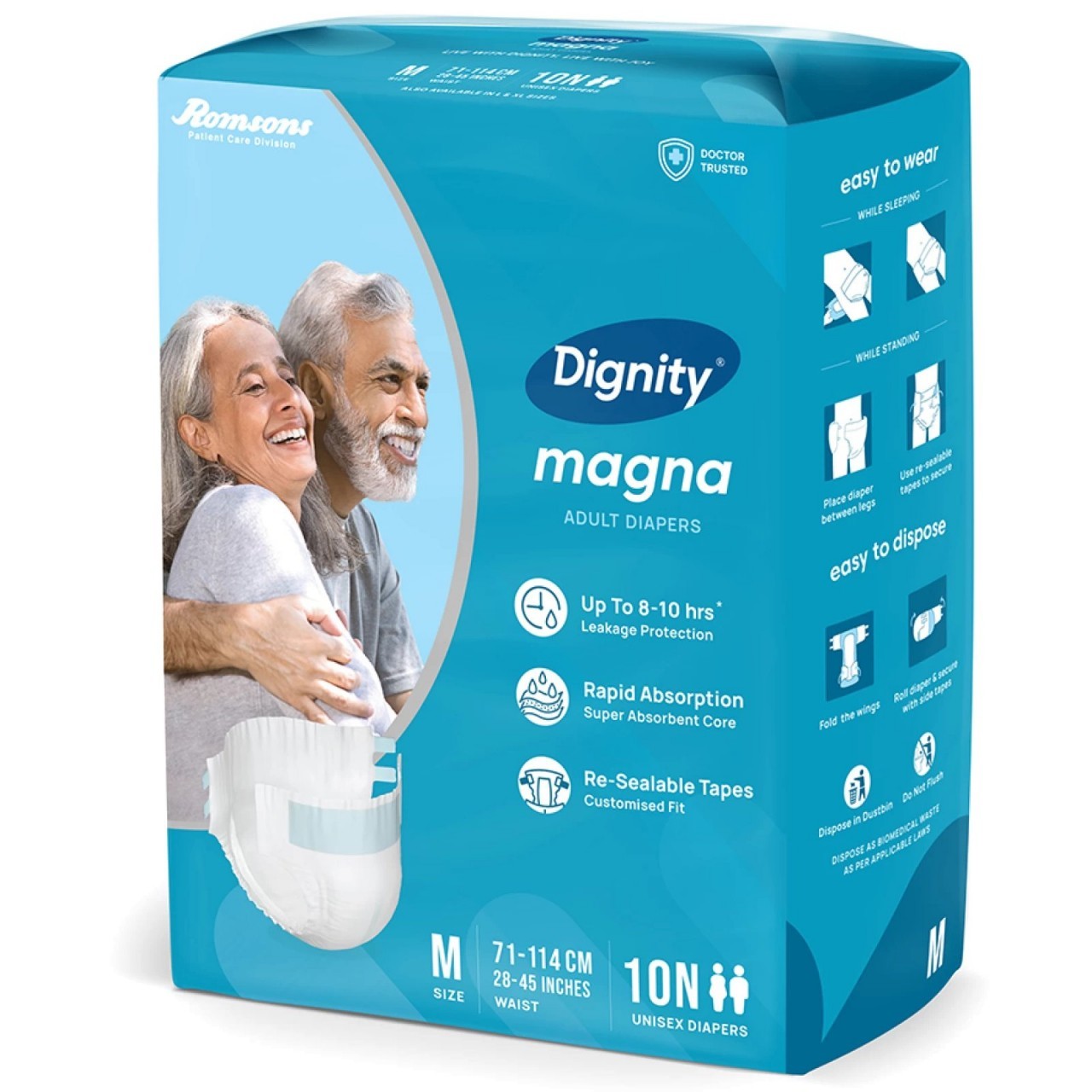 DIGNITY ADULT DIAPERS MEDIUM 10s