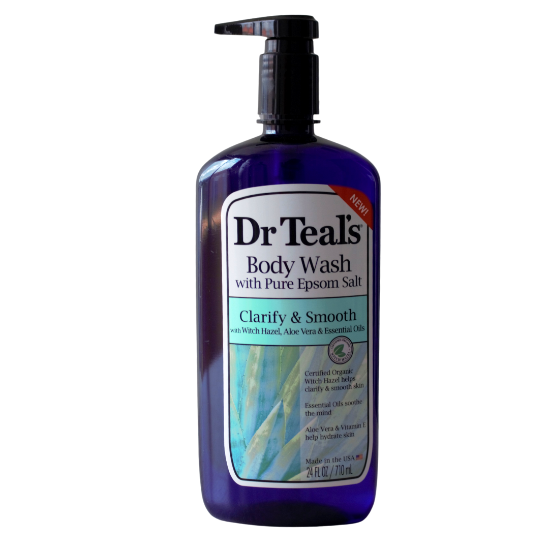 Dr Teal's Clarify & Smooth Witch Hazel & Aloe Vera Body Wash, 24 oz