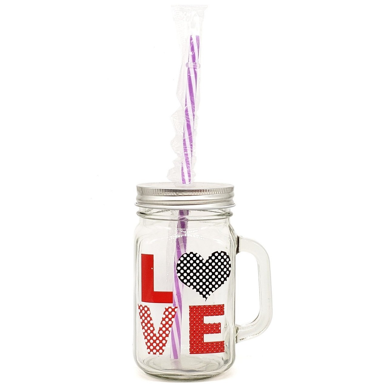 LIFE ART GLASS MASON JAR LOVE 1ct