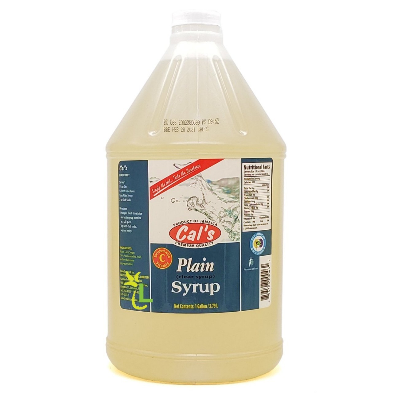 CALS SYRUP PLAIN 3.78L