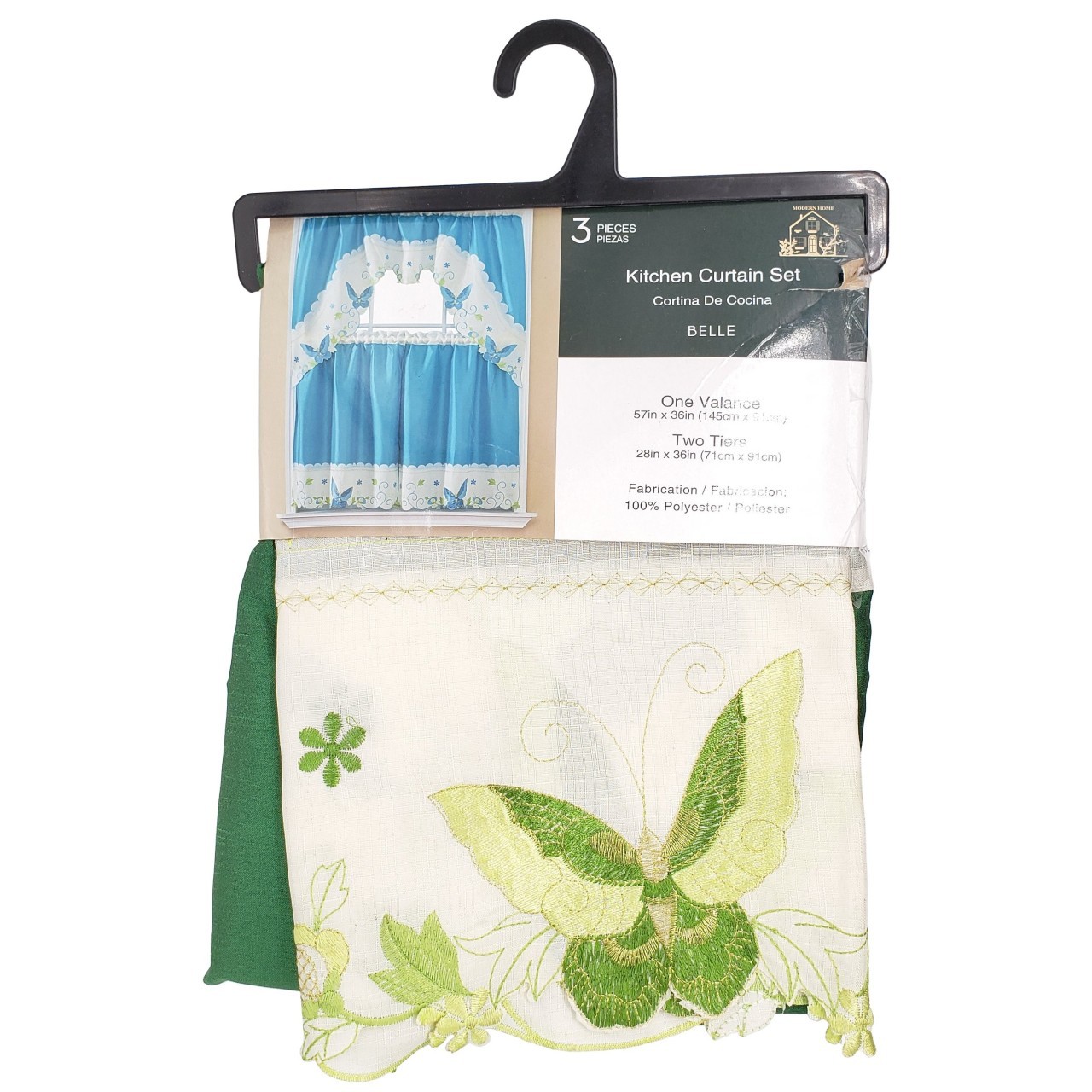 MODERN HOME KITCHEN CURTAIN BELLE 3pc