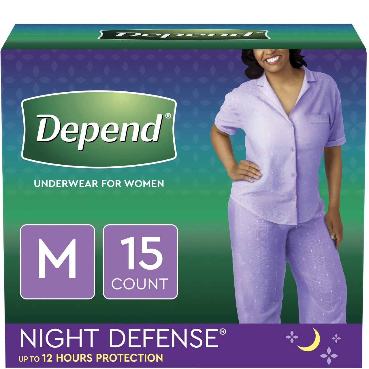 DEPEND UNDERWEAR NIGHT (W) MED 15s